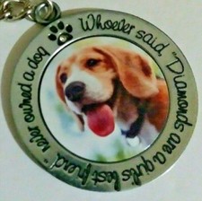 ADORABLE DOG BEAGLE KEY CHAIN OR PURSE ACCESSORY WITH INSCRIPTION