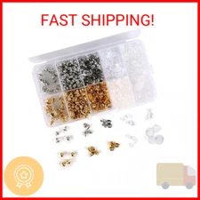 1040pcs Earring Backs, BetyBedy 10 Styles Earring Backings Kit, Metal Plastic