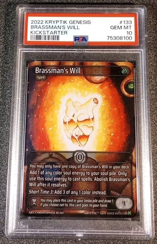 Kryptik 2022 Brassman's Will Kickstarter 133/150 Genesis Noble Rare PSA 10