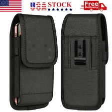Cell Phone Pouch w/ Belt Loop and Metal Clip Holster for Screen Size 5.2" - 5.5"