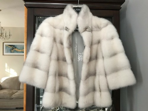 BRAND NEW WHITE MINK FUR BOLERO JACKET WOMEN SZ. 6 - 第 2/12 張圖片