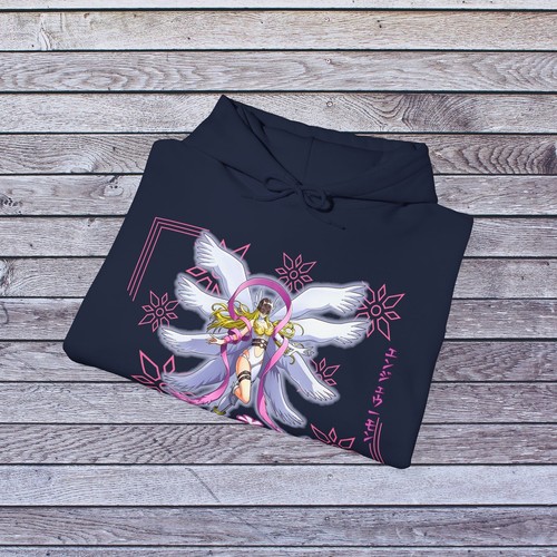 Waifu Girl Angewomon Hoodie Digimon 90s Anime Sweatshirt Cosplay Manga T-shirt - Picture 13 of 13