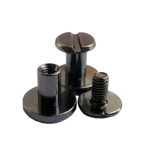 Massive Messing Schraubnieten Flachkopf Leder Basteln für robuste Taschen Bücher - Picture 4 of 14