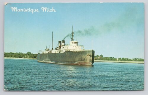 Manistique Michigan The Ann Arbor Railway Carferry Postcard