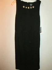 $129 Kenneth Cole Reaction Black Dress Keyhole Neckline Silver Detail S 6 8 NWT