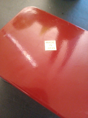Vintage Japan Lacquer Jewelry Trinket Box Dark Red Floral Cart - Picture 7 of 12