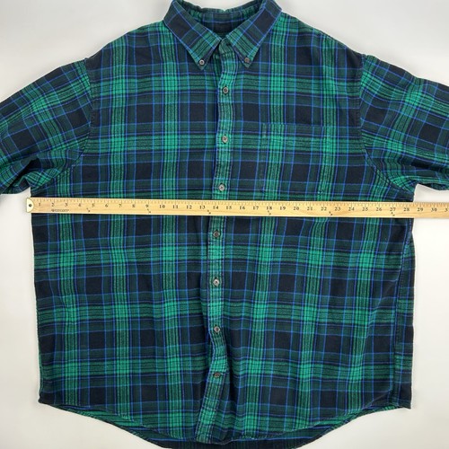 Lands End Traditional Fit Plaid Flannel Button Down Shirt 2XLT XXL Tall 18-18.5 - Picture 8 of 17