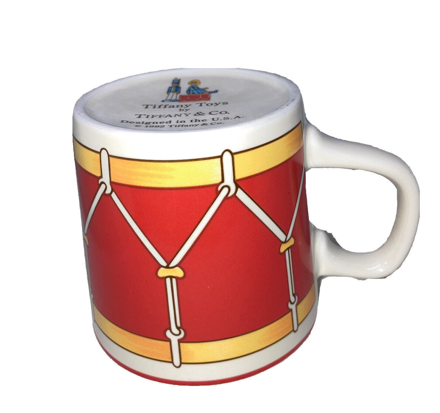 1992 Tiffany & Co child's 3pc dinner set mug plate bowl toys snear drum soldier