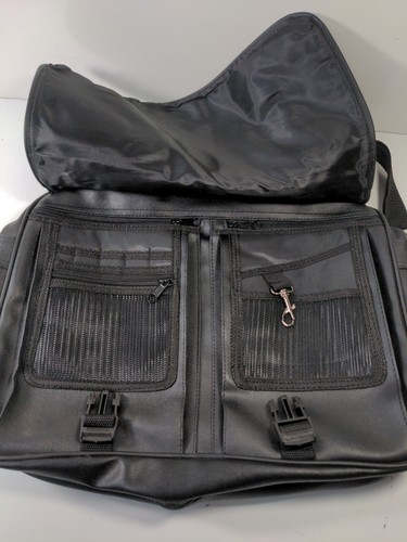 Soft Side Attache / Brief Case with Strap - Zip Around with Pockets Black - Picture 7 of 8