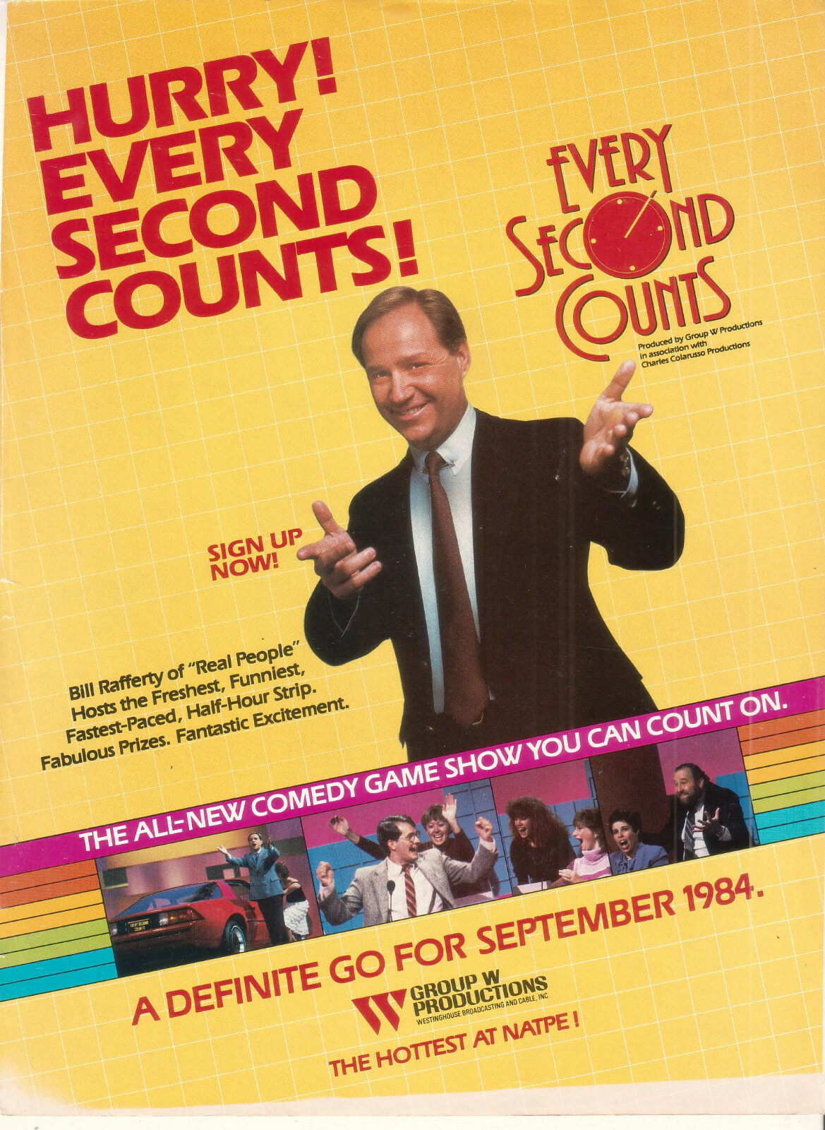 Bill Rafferty hosts Every Second Counts 1984 Ad- Advertisement | eBay