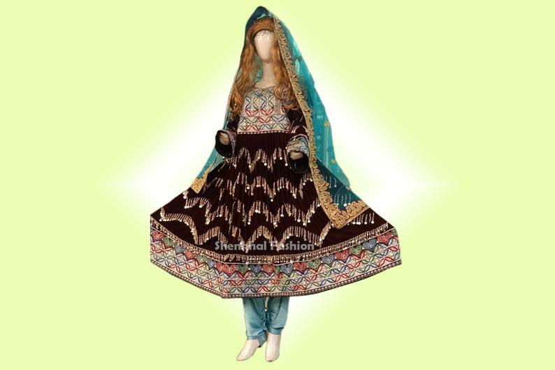 Afghan Dress Traditional Afghan Dress Kuchi tribe multi Afghan Dress Traditional Afghan Dress Kuchi tribe multi