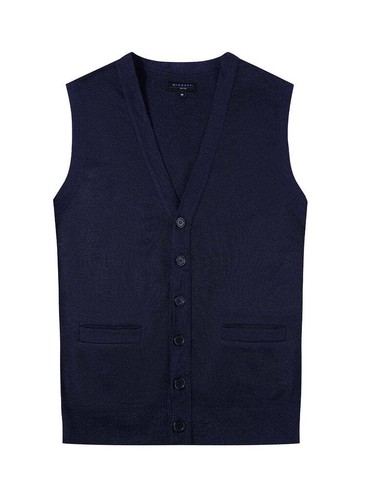Men's V Neck Vest Button Two Pocket Inside Vest Sweater Knitted Cardigan SW-919 - Picture 8 of 8