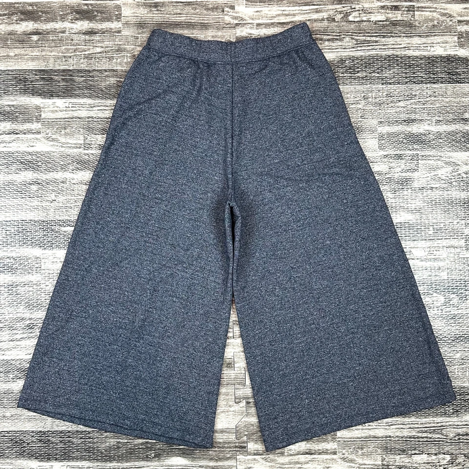 Pantalones capri Banana Republic para mujer talla XXS azul jaspeado pierna ancha culottes guacho Foto 4 de 4