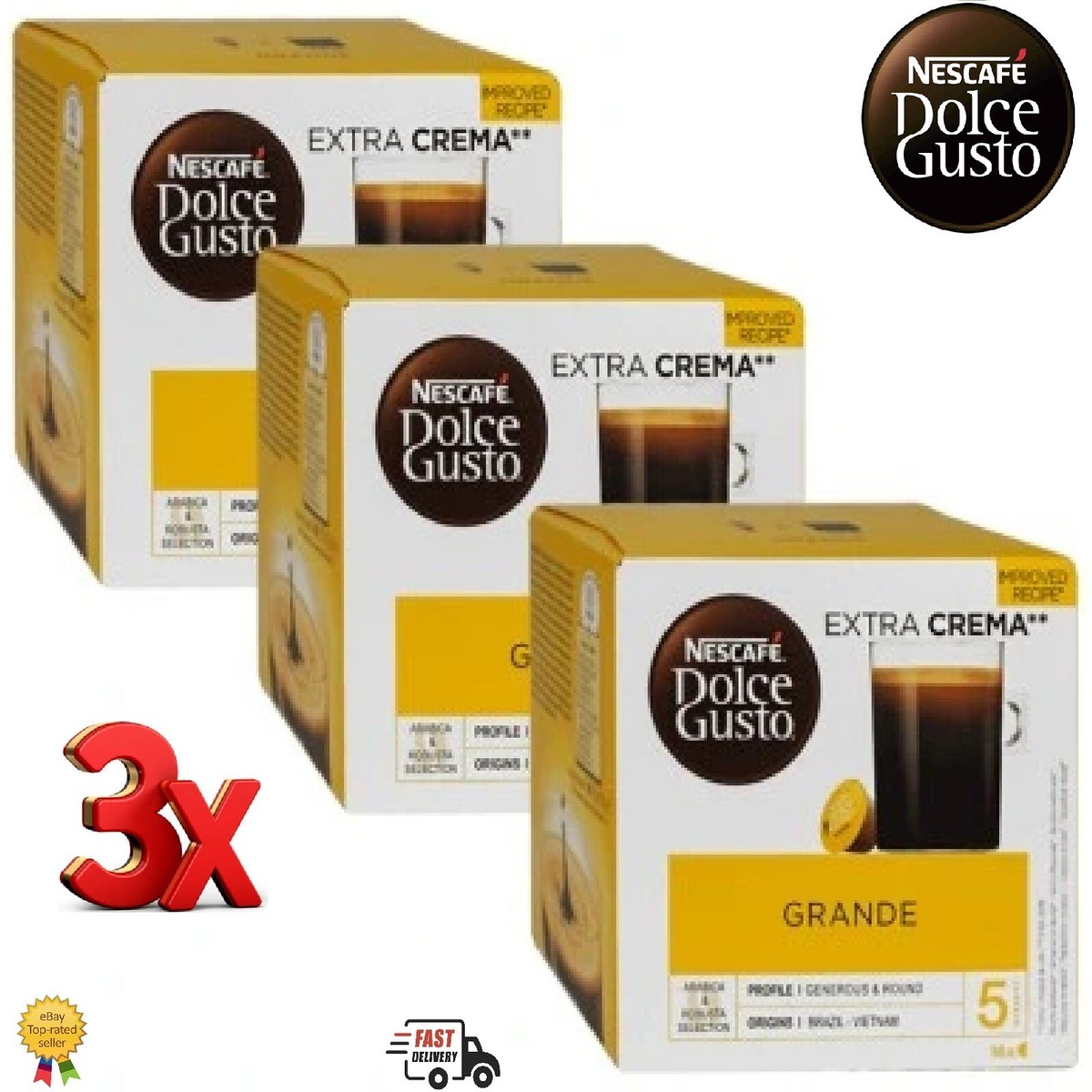 Nescafe Dolce Gusto Grande Coffee Capsules x Packs (48 Pods
