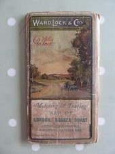 VINTAGE LINEN WARD LOCK MOTORING MAP SHEET 19 - LONDON & SUSEX COAST
