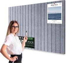 Large Cork Bulletin Board 36x24 Pin Board 6 Pack Felt Wall Panels with Pushpins