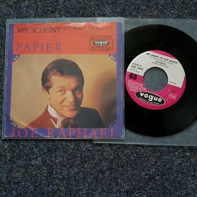 7'' Single Vinyl Joe Raphael - Mir scheint du hast geweint/ Papier