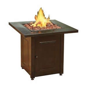 Propane-Fire-Pit-Patio-Heater-Antique-Hammered-Bronze-Finish-Outdoor-Gas-Table