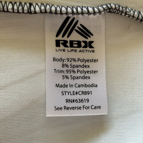 RBX Performance Sports Womens Med Black White Marbled Pockets Zip Front Jacket - Picture 7 of 11