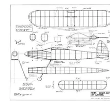 1944 Flight Cup Winner Rubber Power 28" Model Airplane Printed Plans