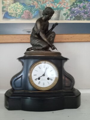 Antique Clock with sculpture on top, heavy special substance unique $849.00