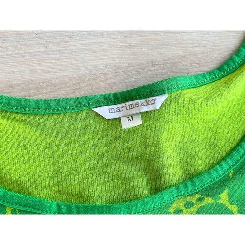 MARIMEKKO Vintage Dress, Green Jersey Dress, Cotton Summer Sundress Size M - Picture 7 of 9