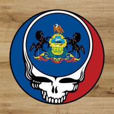 Grateful Dead Steal Your Face Pennsylvania 3'' vinyl sticker Jerry Garcia B14