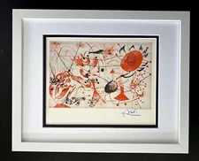 JOAN MIRO 1971 BEAUTIFUL SIGNED PRINT MATTED 11 X 14 + BUY IT NOW!! LIST $695!