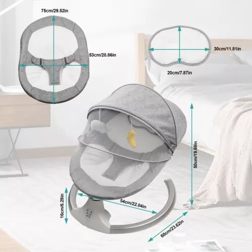 Bluetooth Electric Baby Swing Infant Cradle Bouncer Rocker Chair Music Remote UK - Picture 7 of 19