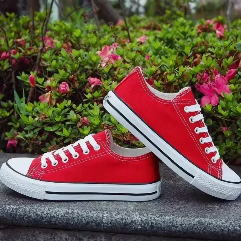 Classic Flat Bottom Low Top Lace Up Unisex Casual Tennis Sneakers - Image 2 of 4