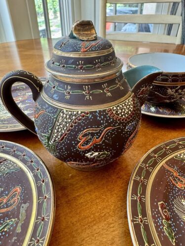 Antique Rare Meiji/Satsuma Japanese 7 Piece Dragonware Tea Set - Picture 18 of 24
