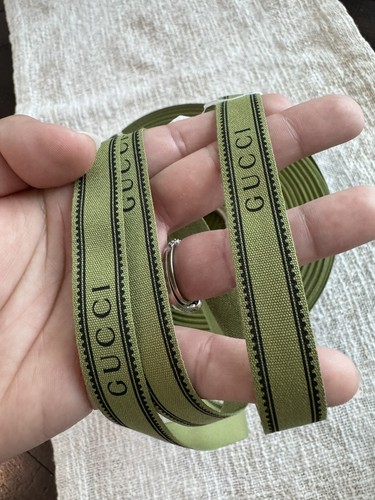 Authentic GUCCI Ribbon Green With Logo 100 Meters (120 Yards) Roll x 16mm NEW - Picture 4 of 13