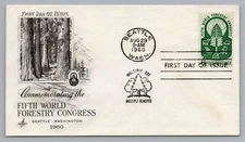 Fifth World Forestry Congress 1960 First Day Cover Seattle Washington FDC #1156