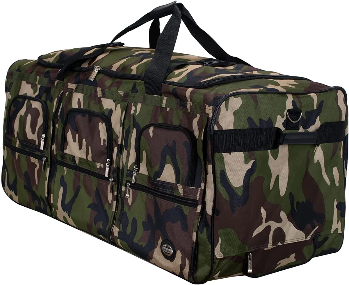 Camouflage duffle bags store with wheels