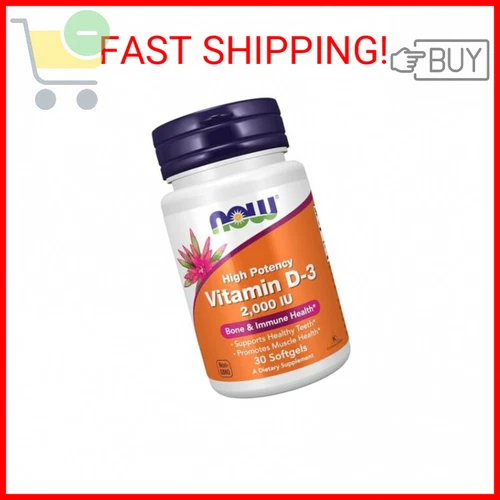 NOW Foods Supplements, Vitamin D-3 2,000 IU, High Potency, Structural Support*, 