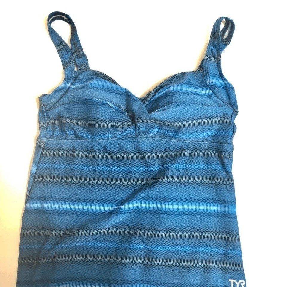 Sutiã TYR Tramonto torcido Tankini top azul torção frontal maiô maiô 8 - Imagem 3 de 4