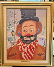 Red Skelton Signed WINTER WONDERLAND Framed 1991 Early Canvas /5000 + CERT