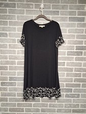 Loft Womens Slip On Swim Black Dress Embroidered Sleeve Size Medium