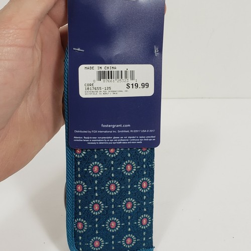 Foster Grant "ELODIE" Women's Reading Glasses TORTOISE BROWN TEAL +1.25 NWT - Picture 7 of 8