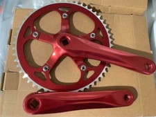 Red Bicycle Crank Set Alloy 52T x 175MM Track MTB Fixie for Single Speed Bikes