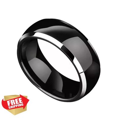 RFID Rewritable T5577 Ceramic Ring - 125kHz Access Key Fob (Black, US #6)
