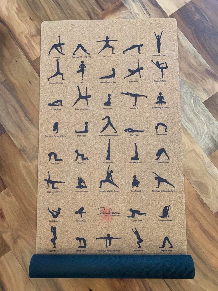 Non-Slip Yoga Mat with 65+ Illustrated Poses for Guided Practice