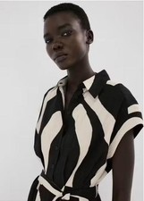 NWT mango Long printed shirt dress