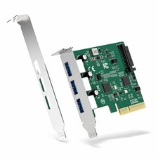 DriverGenius Turbo-X Low Profile PCIe USB Card, TurboX-3A_LowProfile, Silver