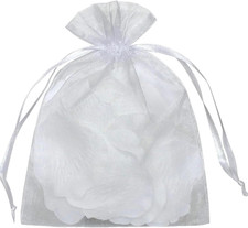 50Pcs White Organza Drawstring Gift Bags 6X9 Inch Party Favor Jewelry Pouches Se