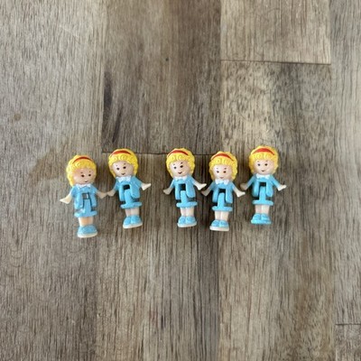 1989 Polly Pocket Let's Party Games - Polly, Blue Dress, Bluebird Toys lot of 5