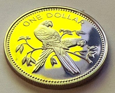 BELIZE 1 Dollar 1983-FM SCARLET MCCAW PROOF ULTRA CAMEO NICE