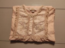 Vintage BARBIZON Pink Long Sleeve Embroidered  Lace Nightgown, Large