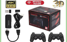 Wireless 4K 70000+ Built-in Games HDMI TV Game Stick Console X2 Wireless Gamepad
