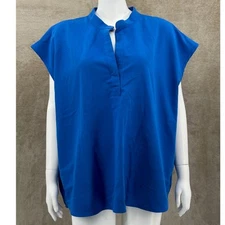 Figs Scrub Top Womens XXL Blue Rafaela Oversized Stretch Medical Healthcare Vet